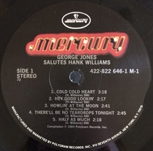 Load image into Gallery viewer, George Jones (2) : George Jones Salutes Hank Williams (LP, Album, RE)