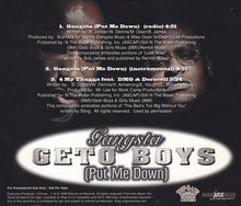 Load image into Gallery viewer, Geto Boys : Gangsta (Put Me Down) (CD, Single, Promo)
