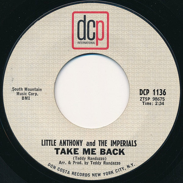 Little Anthony & The Imperials : Take Me Back (7