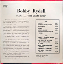 Load image into Gallery viewer, Bobby Rydell : Bobby Rydell Salutes "The Great Ones" (LP, Album, Mono)
