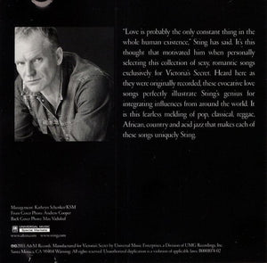 Sting : Songs Of Love (Victoria's Secret Exclusive) (CD, Comp)