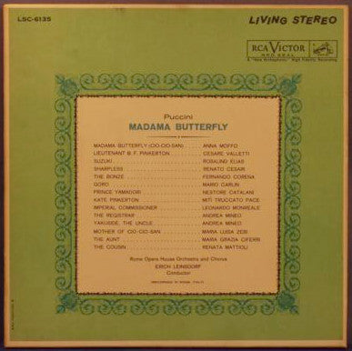 Puccini* - Moffo*, Elias*, Valletti*, Cesari*, Leinsdorf*, Orchestra* E Coro Del Teatro Dell'Opera Di Roma : Madama Butterfly (3xLP + Box)