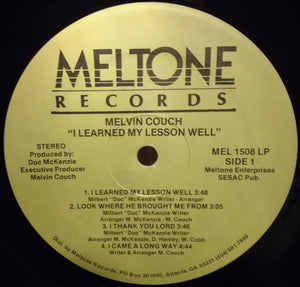 Melvin Couch : I Learned My Lesson Well (LP, Album)