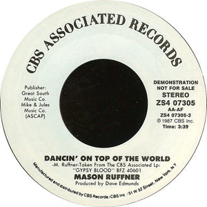 Mason Ruffner : Dancin' On Top Of The World (7", Promo)