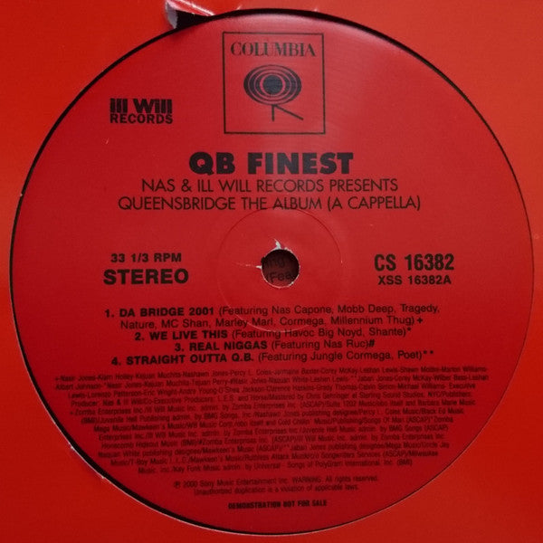 QB Finest : Nas & Ill Will Records Presents Queensbridge The Album (A Cappella) (2xLP, Album, Promo, Cle)