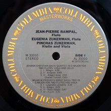 Load image into Gallery viewer, Jean-Pierre Rampal, Eugenia Zukerman, Pinchas Zukerman With Charles Tunnell - Johann Christian Bach / Wilhelm Friedemann Bach / Wilhelm Friedrich Ernst Bach : Flute, Flute, Violin &amp; Viola (LP, Album)