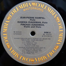 Load image into Gallery viewer, Jean-Pierre Rampal, Eugenia Zukerman, Pinchas Zukerman With Charles Tunnell - Johann Christian Bach / Wilhelm Friedemann Bach / Wilhelm Friedrich Ernst Bach : Flute, Flute, Violin &amp; Viola (LP, Album)