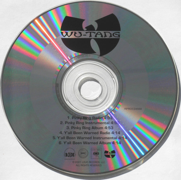 Wu-Tang Clan : Pinky Ring / Y'all Been Warned (CD, Single, Promo)