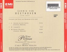Load image into Gallery viewer, Ludwig Van Beethoven * Itzhak Perlman * Carlo Maria Giulini * Philharmonia Orchestra : Beethoven : Violin Concerto (CD, Club, RE)