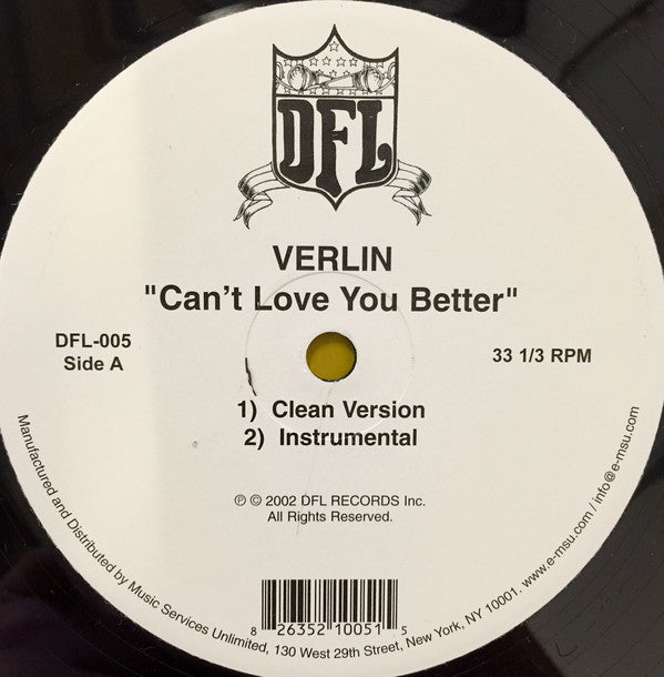 Verlin : Can't Love You Better (12