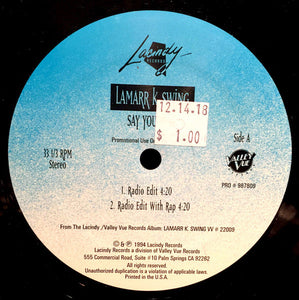 Lamarr K. Swing : Say You Will (12", Promo)