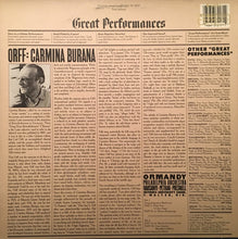 Load image into Gallery viewer, Orff* : Ormandy*, Philadelphia Orchestra*, Harsanyi*, Pertak*, Presnell*, Rutgers University Choir*, F. Walter* : Carmina Burana (LP, Album)