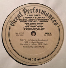 Load image into Gallery viewer, Orff* : Ormandy*, Philadelphia Orchestra*, Harsanyi*, Pertak*, Presnell*, Rutgers University Choir*, F. Walter* : Carmina Burana (LP, Album)