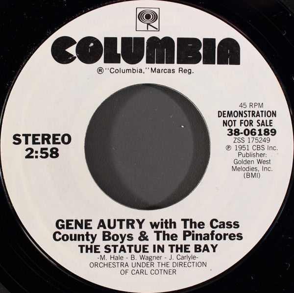 Gene Autry With The Pinafores & The Cass County Boys : The Statue In The Bay (7
