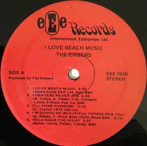 The Embers : I Love Beach Music (LP, Album)