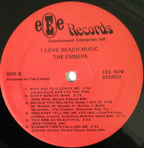 The Embers : I Love Beach Music (LP, Album)