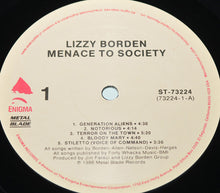 Load image into Gallery viewer, Lizzy Borden : Menace To Society (LP, Album)