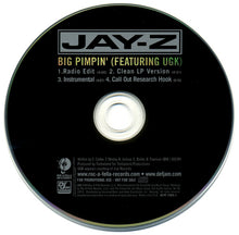 Load image into Gallery viewer, Jay-Z Featuring Bun B &amp; Pimp C : Big Pimpin&#39; (CD, Single, Promo)