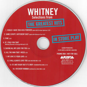 Whitney Houston : Selections From The Greatest Hits (In Store Play) (CD, Promo, Smplr)