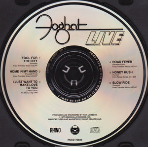 Foghat : Live (CD, Album, RE, RM)