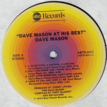 Load image into Gallery viewer, Dave Mason : Dave Mason At His Best (LP, Comp)