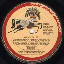 Load image into Gallery viewer, Splinter (2) : Harder To Live (LP, Album)