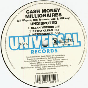 Cash Money Millionaires : Undisputed (12", Single)