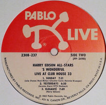 Load image into Gallery viewer, Harry Edison All-Stars : 'S Wonderful - Live At Club House 33 (LP, Album)