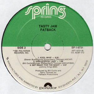 Fatback* : Tasty Jam (LP, Album, 53 )