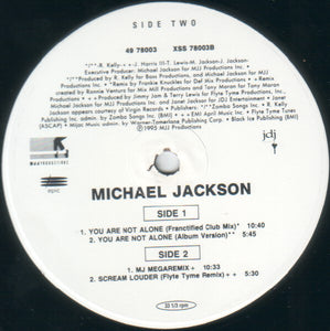 Michael Jackson : You Are Not Alone (The Remixes) (12", Single, P/Mixed)