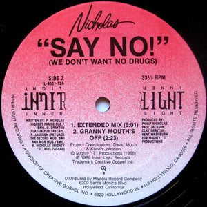 Nicholas (16) : Say No! (We Don't Want No Drugs) (12")