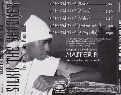 Silkk The Shocker Featuring Master P And Mac (2) : He Did That (CD, Single, Promo)