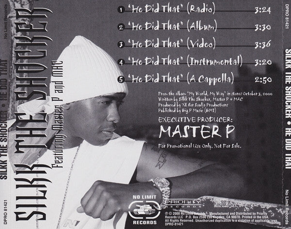 Silkk The Shocker Featuring Master P And Mac (2) : He Did That (CD, Single, Promo)