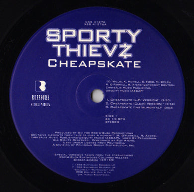 Sporty Thievz : Cheapskate (You Ain't Gettin' Nada) / Raw Footage (12