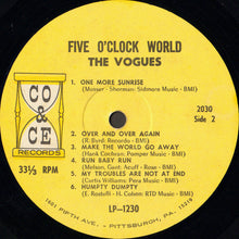 Load image into Gallery viewer, The Vogues : Five O'Clock World (LP, Album, Mono)