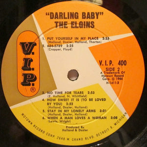 The Elgins : Darling Baby (LP, Album, Mono)