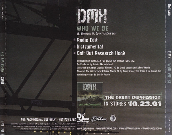 DMX - Who We Be (CD, Single, Promo) (NM or M-)