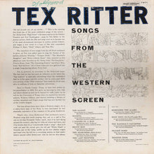 Load image into Gallery viewer, Tex Ritter : Songs From The Western Screen (LP, Album, Mono)