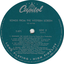 Load image into Gallery viewer, Tex Ritter : Songs From The Western Screen (LP, Album, Mono)