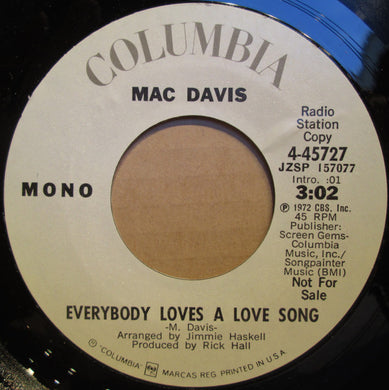 Mac Davis : Everybody Loves A Love Song (7