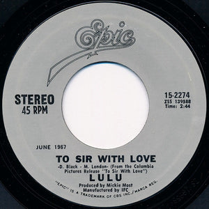 Lulu : To Sir With Love / Morning Dew (7", Single)