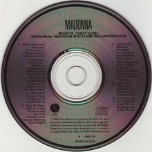 Load image into Gallery viewer, Madonna : Who's That Girl (Original Motion Picture Soundtrack) (CD, Album)