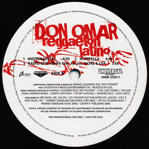 Don Omar : Reggaeton Latino (12", Promo)