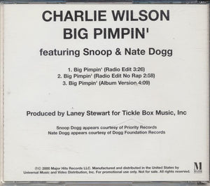 Charlie Wilson Featuring Snoop* & Nate Dogg : Big Pimpin' (CD, Single, Promo)