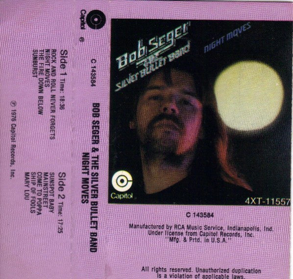 Bob Seger And The Silver Bullet Band : Night Moves (Cass, Album, Club, RCA)