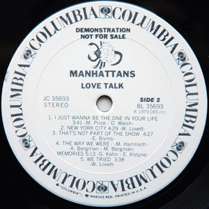 Manhattans : Love Talk (LP, Album, Promo, Pit)