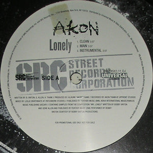 Akon : Lonely (12", Promo)