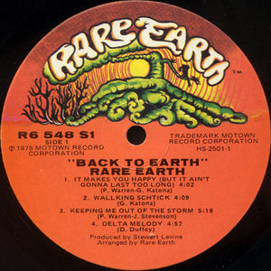 Rare Earth : Back To Earth (LP, Album)