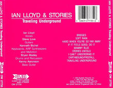 Load image into Gallery viewer, Ian Lloyd &amp; Stories : Traveling Underground (CD, Album, RE)