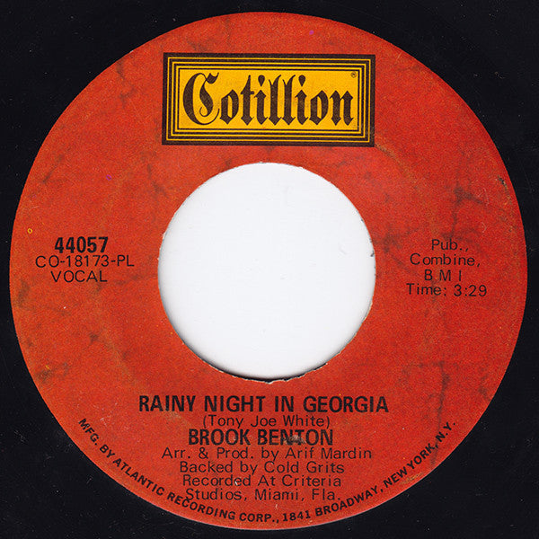 Brook Benton : Rainy Night In Georgia / Where Do I Go From Here (7